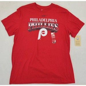 Nike Cooperstown Rewind Arch Philadelphia Phillies Red Mens Sz L MLB T Shirt